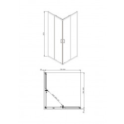 Душевой уголок Adema Гласс Лайн Виеркант 100х80 матовый
