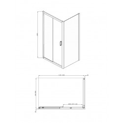 Душевой уголок Adema Гласс Лайн Директ 120х90 тонированный