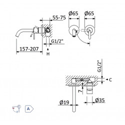 Внешняя часть смесителя для раковины Bruma Leaf E167 012 0SR Sunrise