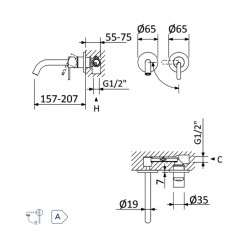 Смеситель для умывальника Bruma Leaf 167 012 0ST Satinox