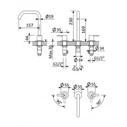Смеситель для умывальника Bruma Leaf 167 002 8SR Sunrise