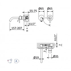 Смеситель для умывальника Bruma Leaf 167 011 9SR Sunrise