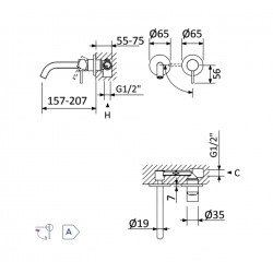Смеситель для умывальника Bruma Leaf 167 012 1NS Night Sky