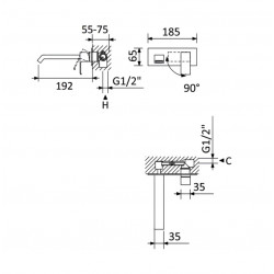 Смеситель для умывальника Bruma Linea 182 820 1NS Night Sky