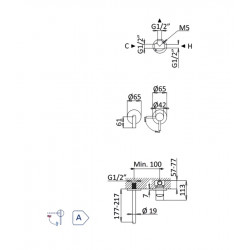 Внешняя часть смесителя для раковины Bruma Lusitano E107 850 1CR Chrome