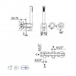 Внешняя часть смесителя скрытого монтажа Bruma X-Alpha E186 810 2IS