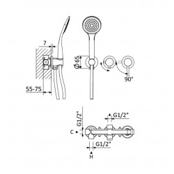 Смеситель скрытого монтажа Bruma Lusitano E107 170 1NS Night Sky