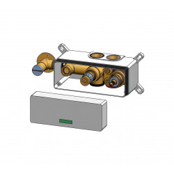 Внутренняя часть термостатического настенного смесителя, с 2 выходами Bruma INT 640 1NO