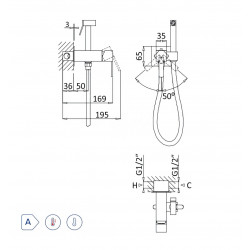 Гигиенический душ Bruma Quadra 102 860 1NS Night Sky