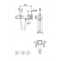 Гигиенический душ Bruma Elor 145 110 3NS Night Sky