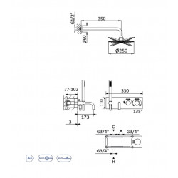 Душевая система Bruma Leaf 187 663 1NS Night Sky