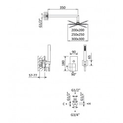 Душевая система Bruma Linea 182 760 9NS Night Sky