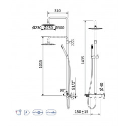 Душевая стойка Bruma Leaf 167 653 1SR Sunrise