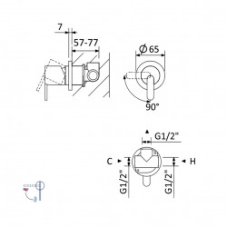 Душевая система Bruma Leaf на 2 потока, 1455265MM+1455914MM+1671201MM+1671201MM