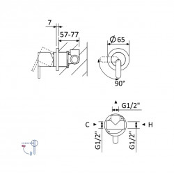 Душевая система Bruma Leaf, 1456403MM+1455914MM+1671201MM+1671201MM