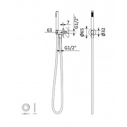 Душевая система Bruma Leaf, 1456403SR+1455914SR+1671301SR