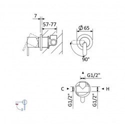 Душевая система Bruma Leaf, 1671201NS+1671201NS+1671201NS+1455265NS+1455914NS+1456403NS