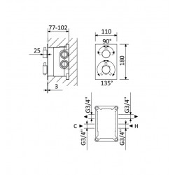 Душевая система Bruma HydroTherm, 1381401CR+1455261CR+1455925CR+1456402CR