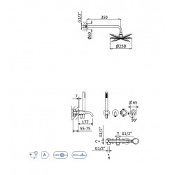 Душевая система Bruma Leaf 167 240 0NS Night Sky