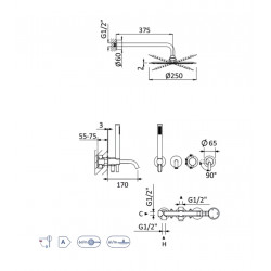 Душевая система Bruma X-Alpha 186 321 1IS Satin Stainless Steel