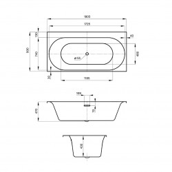 Акриловая ванна в наборе 2 в 1 Wellsee Dream For More 23790102R 181x90