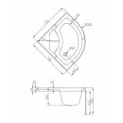 Душевая кабина AvaCan D80 AVA N 80x80 без крыши РАСПРОДАЖА