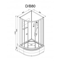 Душевая кабина AvaCan D80 AVA N 80x80 без крыши РАСПРОДАЖА
