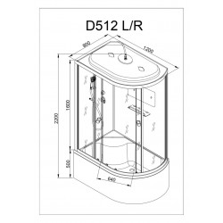 Душевая кабина AvaCan D512SRLED AVA N 120x90 с LED-подсветкой РАСПРОДАЖА