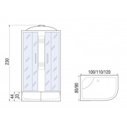 Душевая кабина River NARA XL 110/80/44 MT L РАСПРОДАЖА