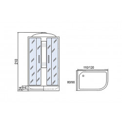 Душевая кабина МОНОМАХ 120/90/24 МЗ L РАСПРОДАЖА