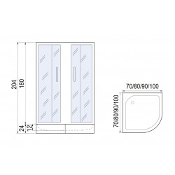 Душевой уголок МОНОМАХ -ДУ 90/180 С МЗ BL РАСПРОДАЖА
