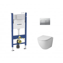 Комплект инсталляции Geberit Alpha 458.233.00.2 с унитазом Grossman GR-4455SQ, кнопка Alpha 35 (хром глянцевый)