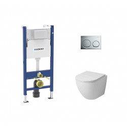 Комплект инсталляции Geberit Alpha 458.233.00.2 с унитазом Grossman GR-4455SQ, кнопка Alpha 20 (хром глянцевый)