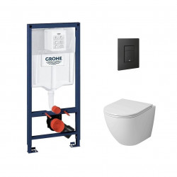 Комплект инсталляции Grohe 38811KF0 с кнопкой 38966KF0 и унитазом Grossman GR-4455SQ