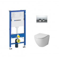 Комплект инсталляции Geberit Duofix Delta 458.124.21.5 с унитазом Grossman GR-4455SQ, кнопка Delta25