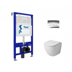 Комплект инсталляции Teymi Aina 52 T70011 с унитазом Grossman GR-4455SQ, кнопка Lina T70102CH