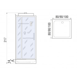 Душевая кабина River TANA 90/90/14 MT