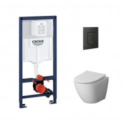 Комплект инсталляции Grohe 38811KF0 с кнопкой 38966KF0 и унитазом Niagara Vista NG-9301