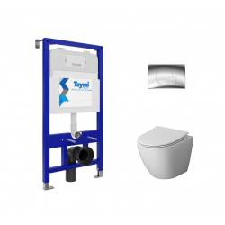Комплект инсталляции Teymi Aina 52 T70011 с унитазом Niagara Vista NG-9301, кнопка Ellie T70022CH