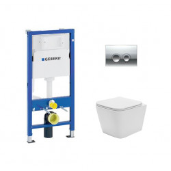 Комплект инсталляции Geberit Duofix Delta 458.124.21.5 с унитазом Lekvo T-202, кнопка Delta25
