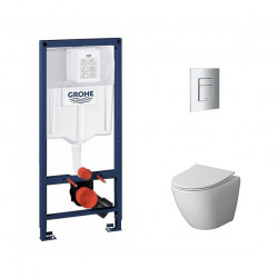 Комплект инсталляции Grohe Rapid SL 38772001 с унитазом Niagara Vista NG-9301, кнопка Skate Cosmopolitan 38732000 хром