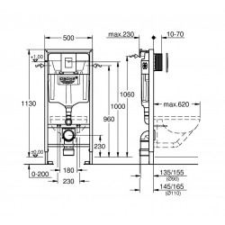 Комплект инсталляции Grohe Rapid SL 38772001 с унитазом Grossman GR-4455SQ, кнопка Skate Cosmopolitan 38821000 хром