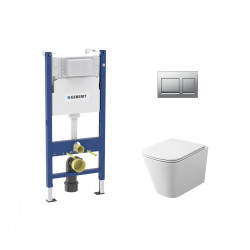 Комплект инсталляции Geberit Alpha 458.233.00.2 с унитазом Teymi Helmi S T40302, кнопка Alpha 35 (хром глянцевый)