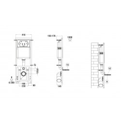 Комплект инсталляции WeltWasser Marberg 410 SE с чёрной кнопкой и унитазом Teymi Helmi S T40302