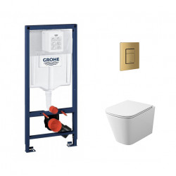 Комплект инсталляции Grohe Rapid SL 38772001 с унитазом Teymi Helmi S T40302, кнопка Skate Cosmopolitan 38732GN0 матовое золото