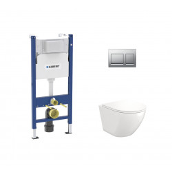 Комплект инсталляции Geberit Alpha 458.233.00.2 с унитазом Teymi Lina S T40102, кнопка Alpha 35 (хром глянцевый)