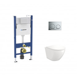 Комплект инсталляции Geberit Alpha 458.233.00.2 с унитазом Teymi Lina S T40102, кнопка Alpha 20 (хром глянцевый)