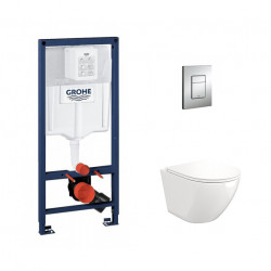 Комплект инсталляции Grohe Rapid SL 38772001 с унитазом Teymi Lina S T40102, кнопка Skate Cosmopolitan 38821000