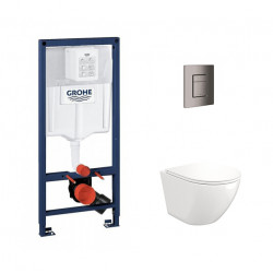 Комплект инсталляции Grohe Rapid SL 38772001 с унитазом Teymi Lina S T40102, кнопка Skate Cosmopolitan 38732A00 графит