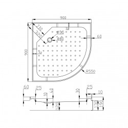 Душевая кабина AvaCan C2090LED AVA N 90x90 с гидромассажем и LED-подсветкой